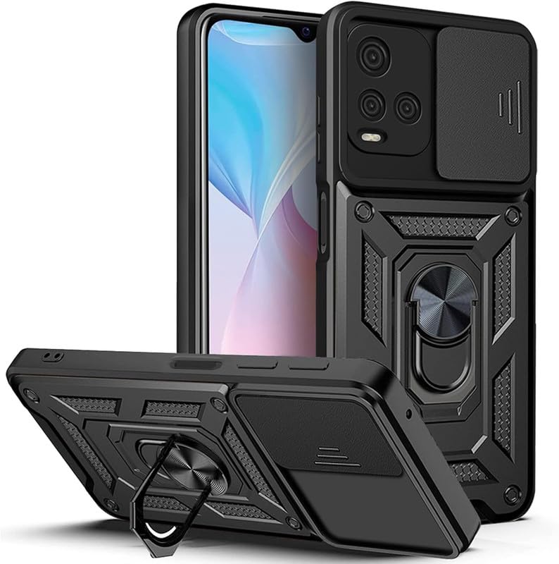 MoreFit Case for Vivo Y33S / Vivo Y21 2021 / Vivo Y21T 5G, Bumper Defender Hybrid Polycarbonate Ring Case Back Cover for Vivo Y33S / Vivo Y21 2021 / Vivo Y21T 5G - Black (B0CWH8XQ2R) Amazon Price History, Amazon Price Tracker
