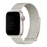 Pulseira Aço Magnética Imantada Milanes Compatível com Apple Watch 41mm 40mm 38mm 42mm 44mm 45mm 46mm 49mm (Estelar, 38/40/41/42mm(series 10))