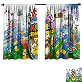 Darlene Harts Super Mario 3D World 3840X2400 Black Out Drapes 40 Inches Long Thermal Insulated Curtains for Kids Room 55x40 Inch