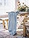 6 Pack Dusty Blue Table Runner, 10FT Cheesecloth Table Runner Long Romantic Semi Sheer Rustic Boho Gauze Table Runners for Wedding Bridal Shower Birthday Party Decorations(35×120 Inch)