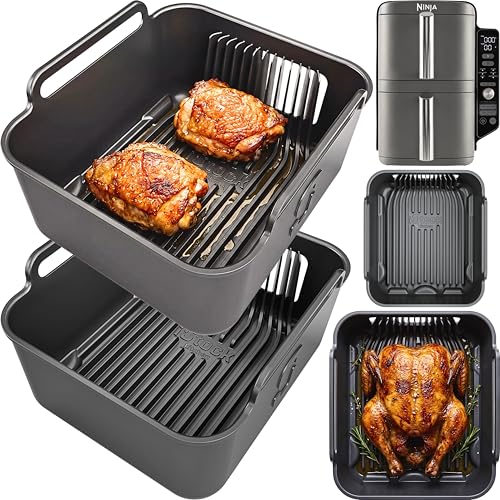 AirFlow Pro Ninja SL400UK Silicone Liners | Double Stack XL 9.5L | 3mm Thick 15mm Raised Ridges for Crisp Cooking | Glove-Like Fit | SL400 Accessories | by iStock Kitchen
