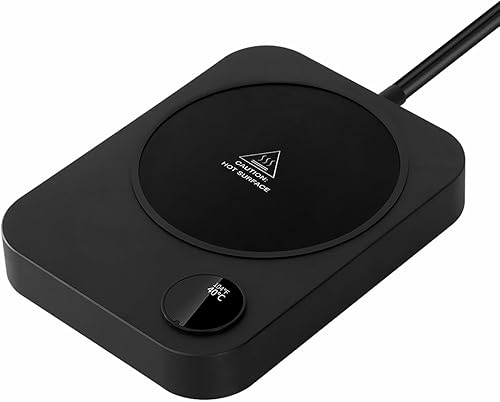 Calentador de taza de café, calentador de café para escritorio con apagado automático y 3 ajustes de temperatura, calentador inteligente de taza de