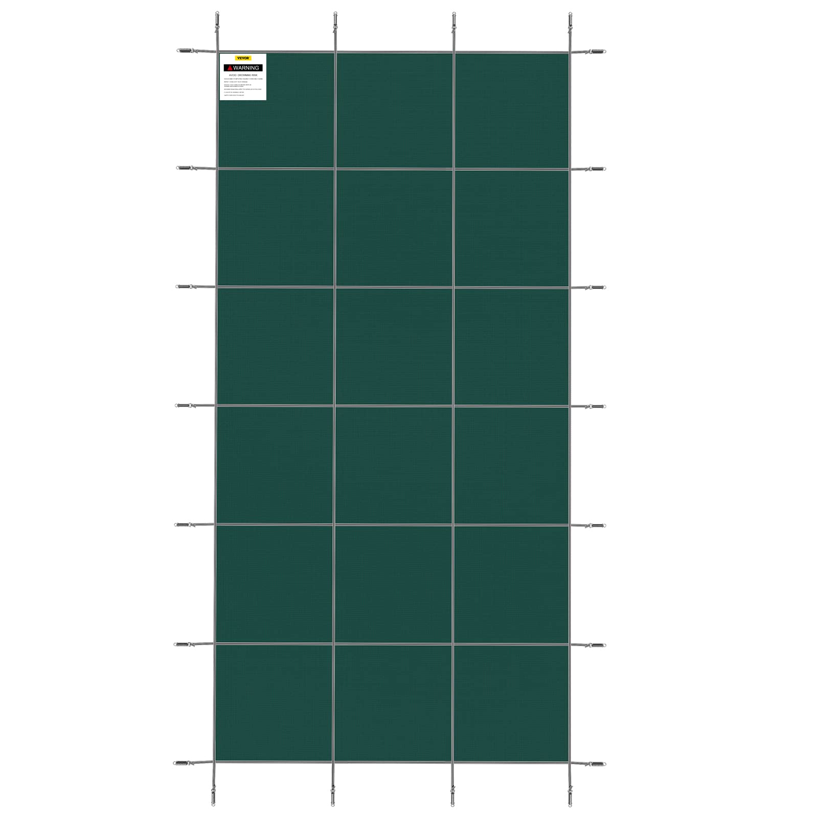 VEVOR Couverture de sécurité pour piscines creusées 6,1 x 12,2 m Maille Verte Couverture de sécurité Taille 6,7 x 12,8 m avec Outils d'installation pour Piscine d'hiver, résister au Soleil, au Vent
