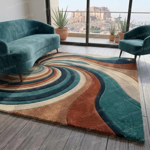 Image of Soft Pure Woolen Modern Collection Tufted Carpet for Living Room,Bedroom'Kitchen and Hall (5 X 7) Feet