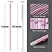 ALINK 12PCS Reusable Clear Pink Glitter Straws, 11