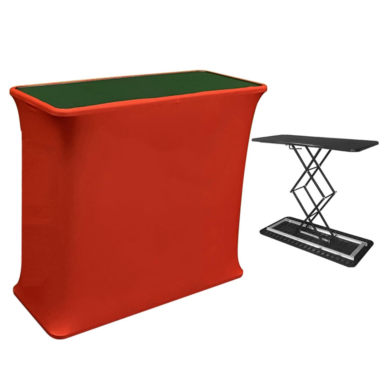 Messe Theke Empfangstheke Beleuchteter Messestand, Schnellhebe-Promotion-Thekentisch, Druckbanner-Display-Event-Schreibtisch, Elliptischer Rechteckiger Schwarzer Kunststoff-Schreibtisch(W40cm/15.7" x