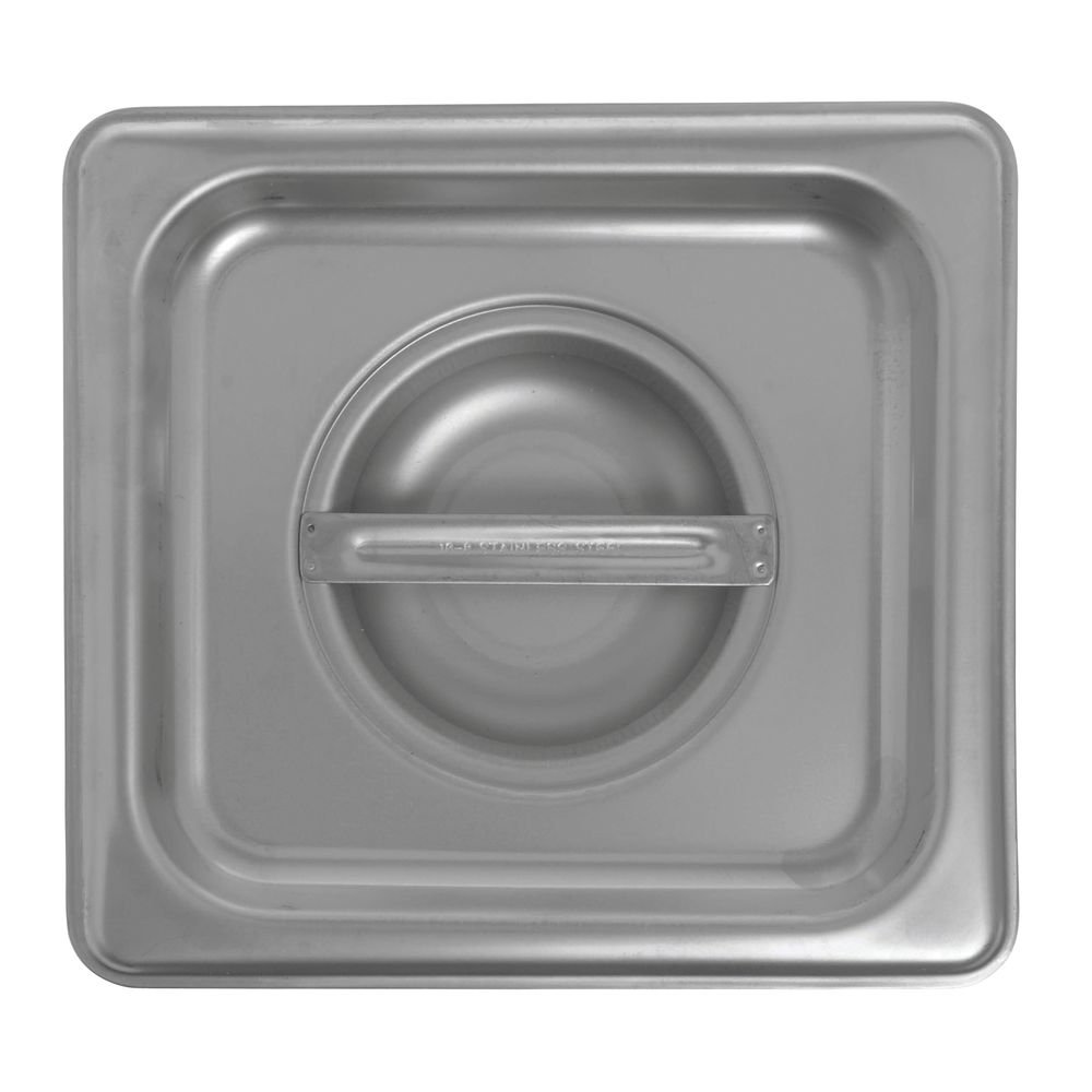 Steam Table Pan Hotel Pan Cover for 1/6 Size Pans Stainless Steel by HUBERT – Stainless Steel