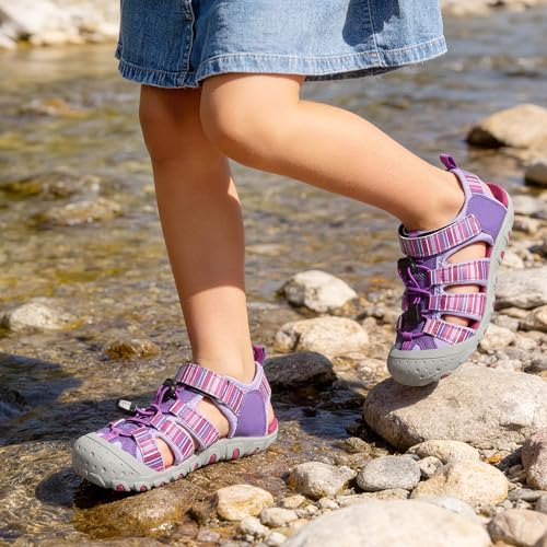 Image of DREAM PAIRS Boys Girls Closed-Toe Outdoor Summer Water Sport Sandals for Toddler /Little /Big Kid