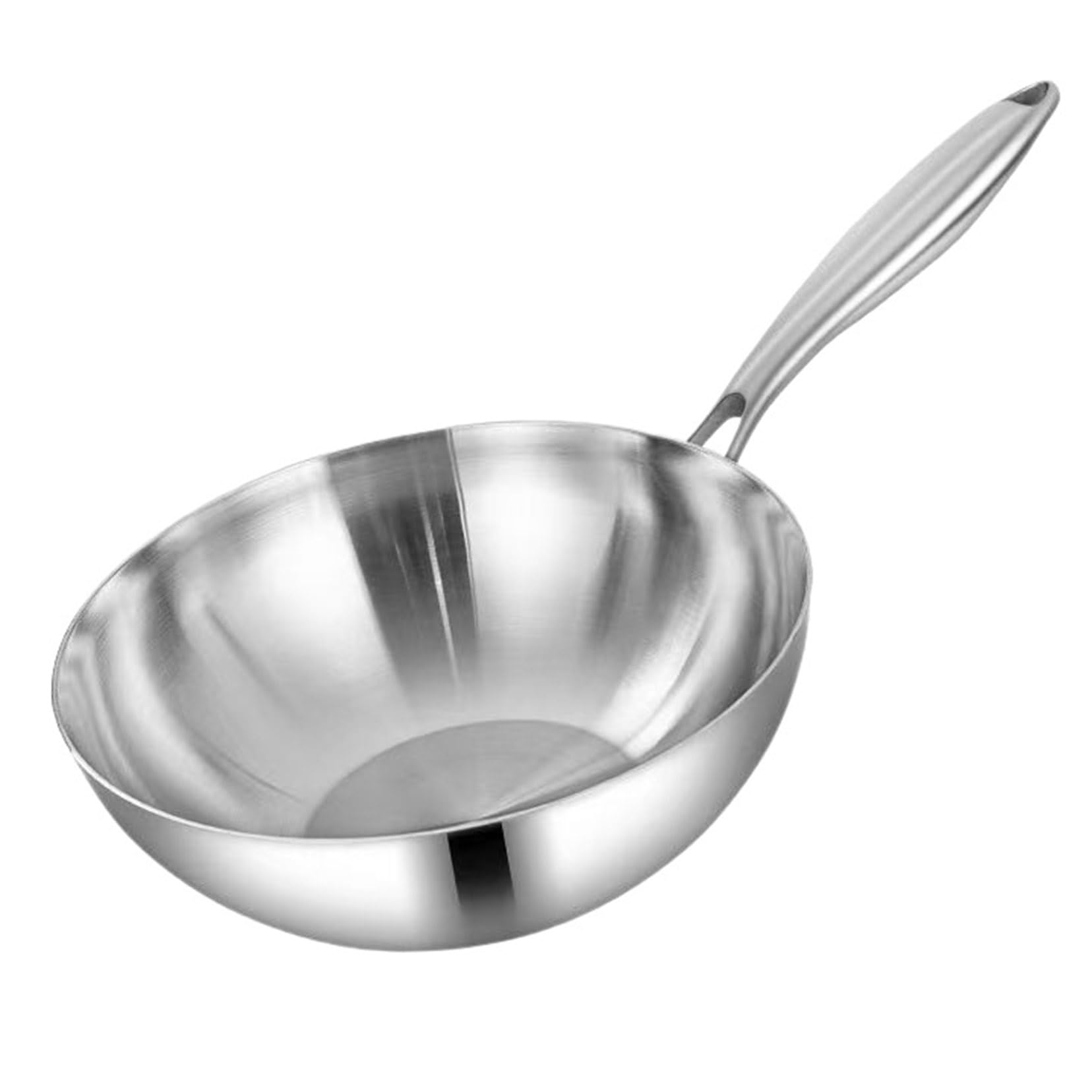 Wok acier inoxydable à répartition supérieure de la chaleur poêle durable
