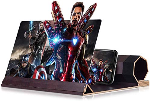 12’’ Screen Magnifier for Smartphone – Mobile Phone 3D Magnifier Projector Screen for Movies, Videos, and Gaming – Foldable Phone Stand with Screen Amplifier – Compatible with All Smartphones