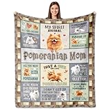 PZLSIEU Pomeranian Gifts for Women, Pomeranian Blankets 60''x50'', Pomeranians Mom Gifts, Gift for Pomeranians Dog Owners Lovers Woman Decorations Throw Blanket for Birthday Mothers Day Christmas