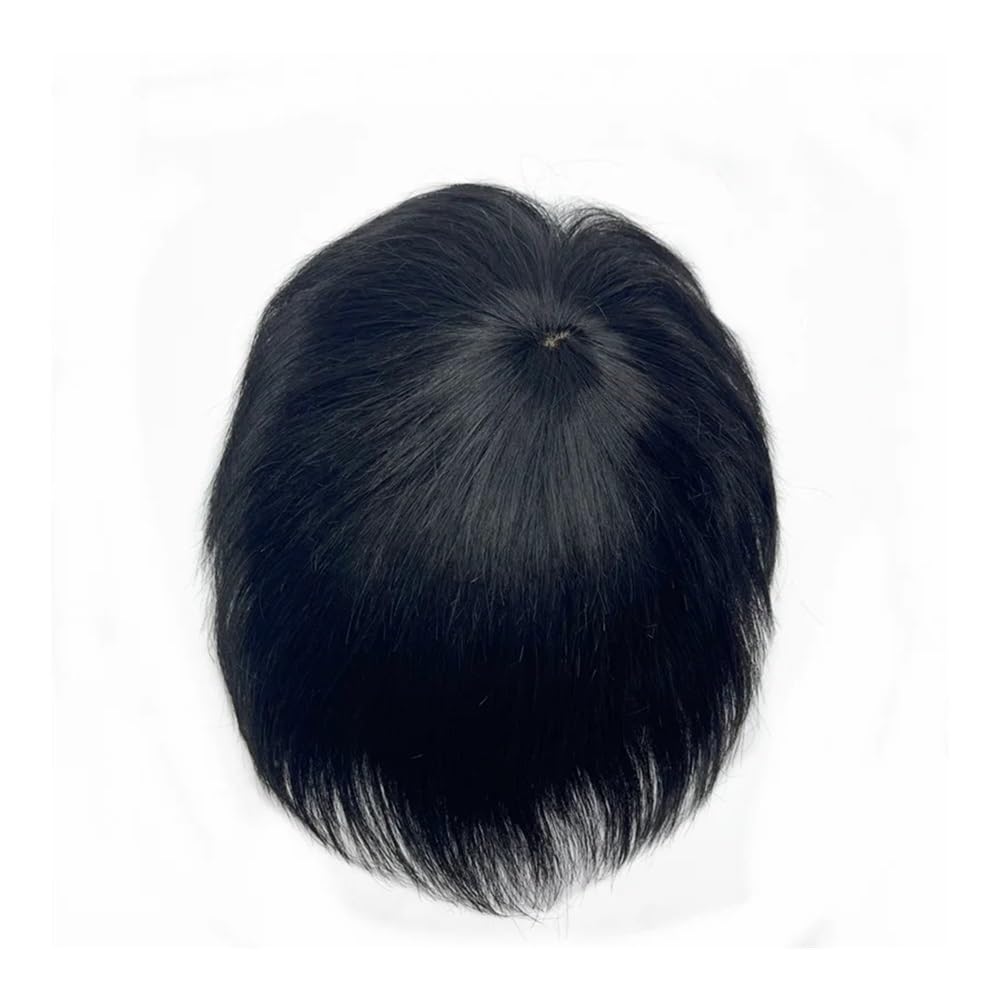 Peluca para Hombres Men's Wig Human Hair Toupee with PU Around Hair Replacement System Prosthetic Male Pieces For Men Baldness with Tape(18x20 cm)