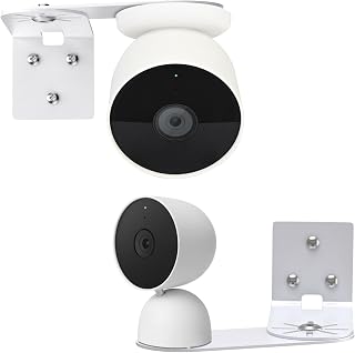 2Pack Metal Corner Wall Mount Compatible with Google Nest Cam Outdoor or Indoor/Battery or Wired-2nd Generation, 300° Rotation Adjustable Bracket with Better View Angles for Nest Camera
