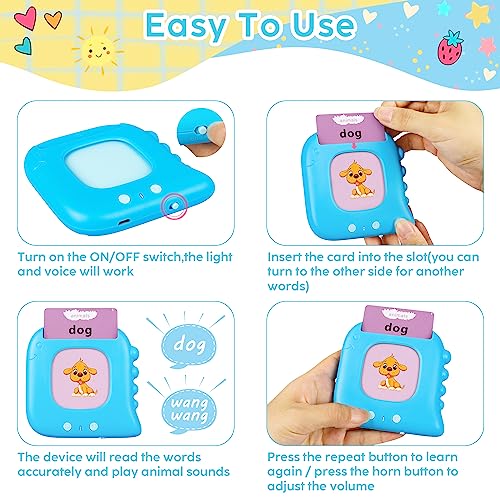 Kids Toddler Talking Flash Cards With 224 Sight Words,Montessori Toys,Speech Therapy,Autism Sensory Toys,Learning Educational Gifts For Age 1 2 3 4 5 Years Old Boys And Girls #TOP2