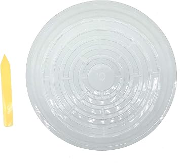HORTIPOTS 10 Inch Pot Saucer, Potted Clear Saucer Pack of 10 for Plants in Grow Bags and Fabric Pots with 10 pcs Plant Labels Pack of 10