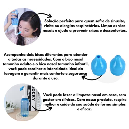 Higienizador Nasal Limpador de Nariz para Lavagem de Nariz, Lavador de Nariz Ducha Nasal Sinusite 2