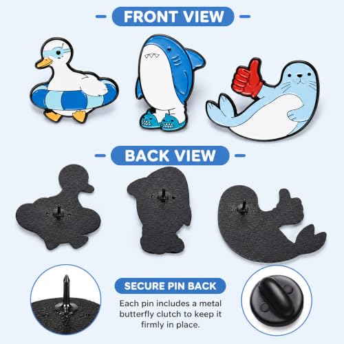 Image of 5Pcs Cute Coffee Cat Sloth Enamel Pin Set Cartoon Animal Coffee Cup Brooch Badges, Funny Lapel Pins for Backpacks, Jackets, Bags, Coffee Lover Gift