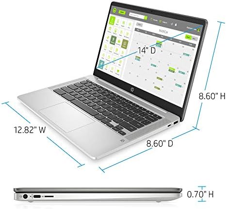 HP Chromebook 14-inch HD Laptop, Intel Celeron N4000, 4 GB RAM, 32 GB eMMC, Chrome (14a-na0010nr, Mineral Silver)