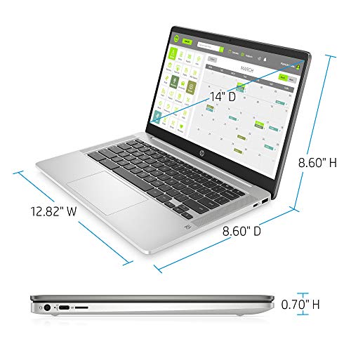 HP Chromebook 14-inch FHD Laptop, Intel Celeron N4000, 4 GB RAM, 32 GB eMMC, Chrome (14a-na0050nr, Mineral Silver) by HP - Image 4