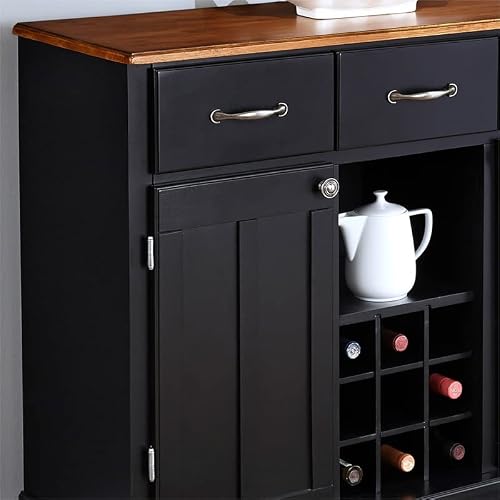 Homestyles Server Sideboards-Buffets-Credenzas, Black #TOP6