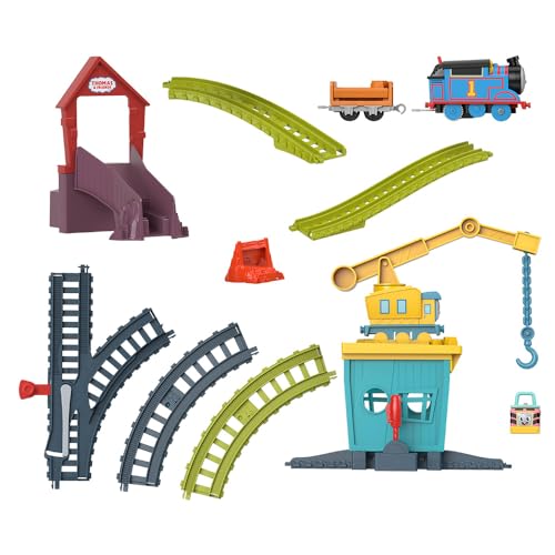 Thomas e Seus Amigos Trackmaster, Conjunto de Trem Motorizado com Carlya, o Guindaste, Sandy, o Trem