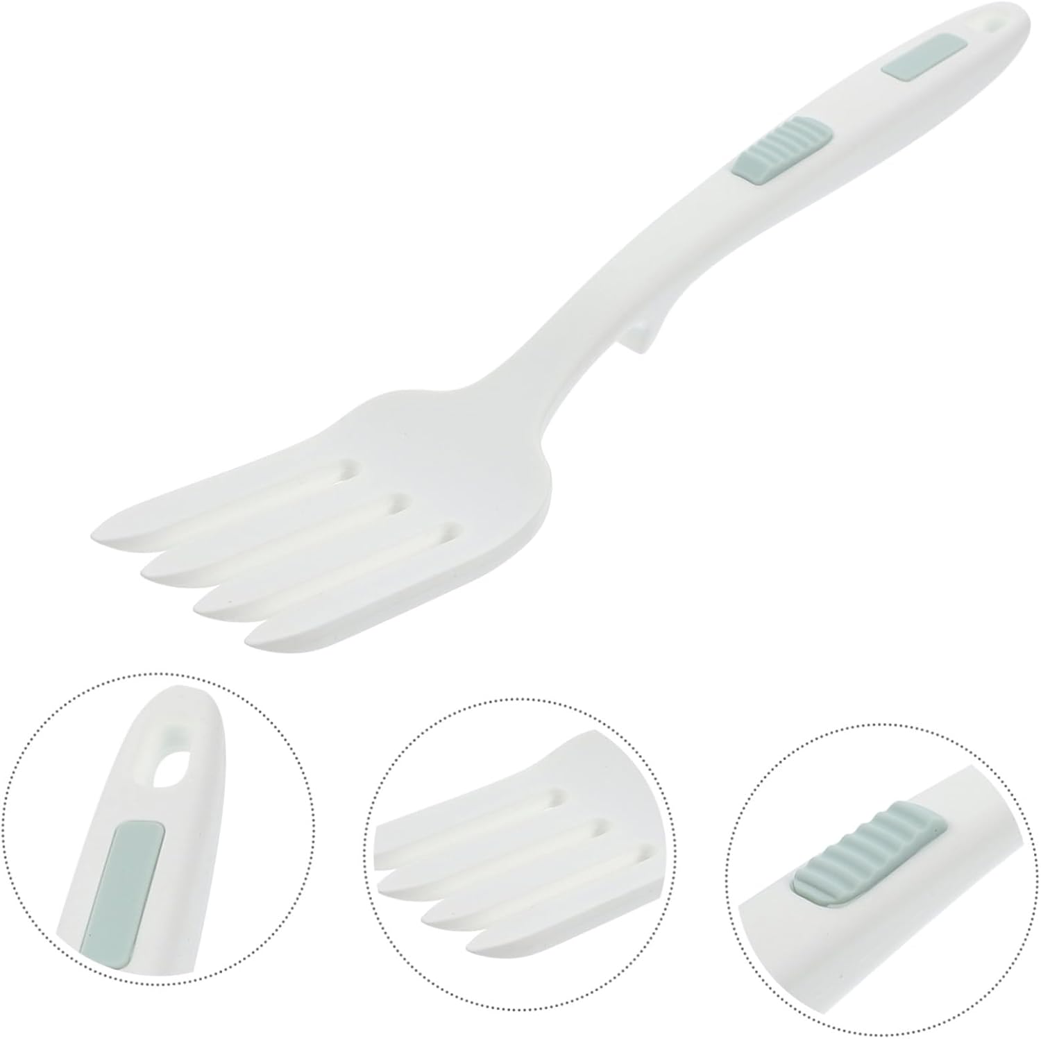 Silicone Pasta Fork Large Cooking Fork White for Kitchen Use