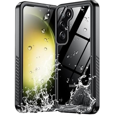 EONFINE Designed for Samsung Galaxy S23 Case Waterproof,Built-in 9H Tempered Glass Screen Protector Full Body Heavy Duty Rugged Shockproof Case for Samsung Galaxy S23 6.1 Inch Black Cover
