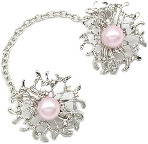 Vista 3 de HZYFP OY - Clips de cárdigan para suéter de perlas falsas para cuello de perlas y chal, clip antiguo para ropa para mujer