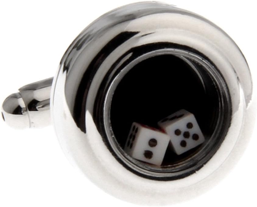 Dice Die Craps Game Really Moves Pair Cufflinks in a Presentation Gift Box & Polishing Cloth