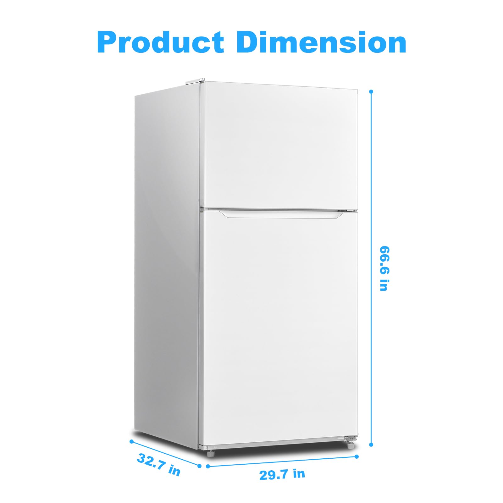 Techomey 20.5 Cu.Ft Top Freezer Freestanding Refrigerator, Upright Fridge Reversible Door, LED Light, Garage Ready, 110V, White on Fridge.com