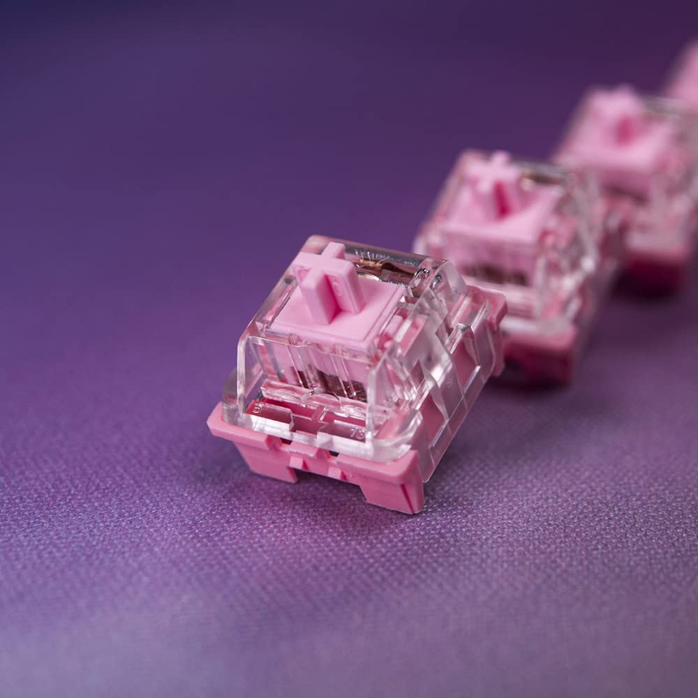 DucKey Interruttore KTT Rosa/Fragola, Switch Lineare Rosa Trasparente A 3 Pin 43g/45g per Tastiera da Gioco Meccanica Personalizzata (Axis Body : 110PCS, Color : Rose)