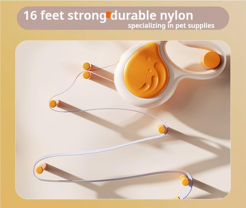 Miniatura 7 de Correa retráctil para perro, extensible automática de 10 pies16 pies, correa para mascotas pequeña, mediana y grande (gris, 16 pies16.4 ft)