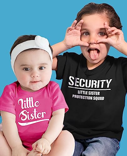 Tstars Funny Security Squad Big Brother Little Sister Matching Sibling Outfits Toddler Kids Tshirt & Baby Bodysuit Set3