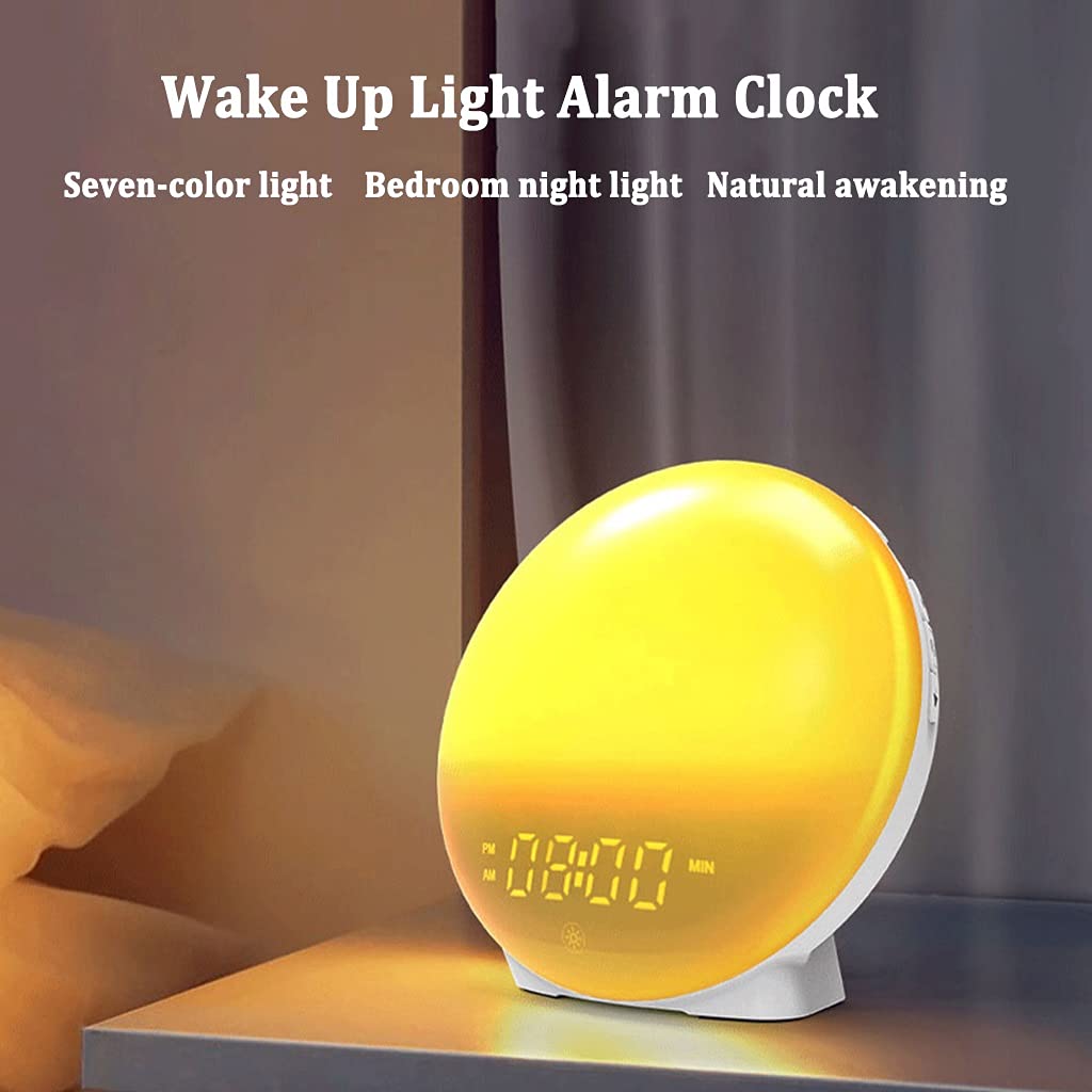 Wake Up Light Sveglia di Simulazione di Alba Orologio Digitale a LED con 6 Suoni Naturali e Funzione Snooze Leggerezza Regolabile per Bambini e Adulti