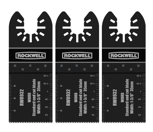 Rockwell RW8932.3 1-3/8-Inch Sonicrafter Oscillating Multitool Standard Wood End Cut Saw Blade with Universal Fity System, 3-Pack