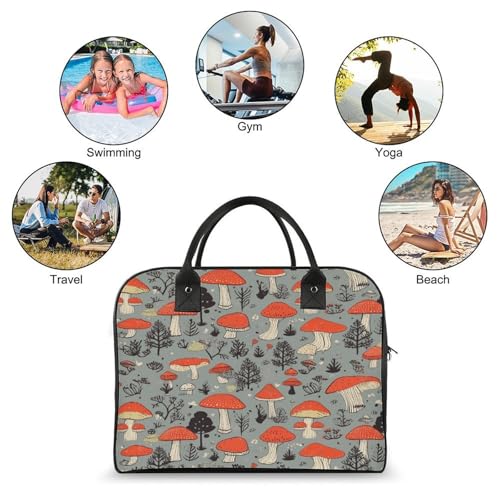Bolso Tote Mushroom2 con cierre y correa ajustable miniatura 4