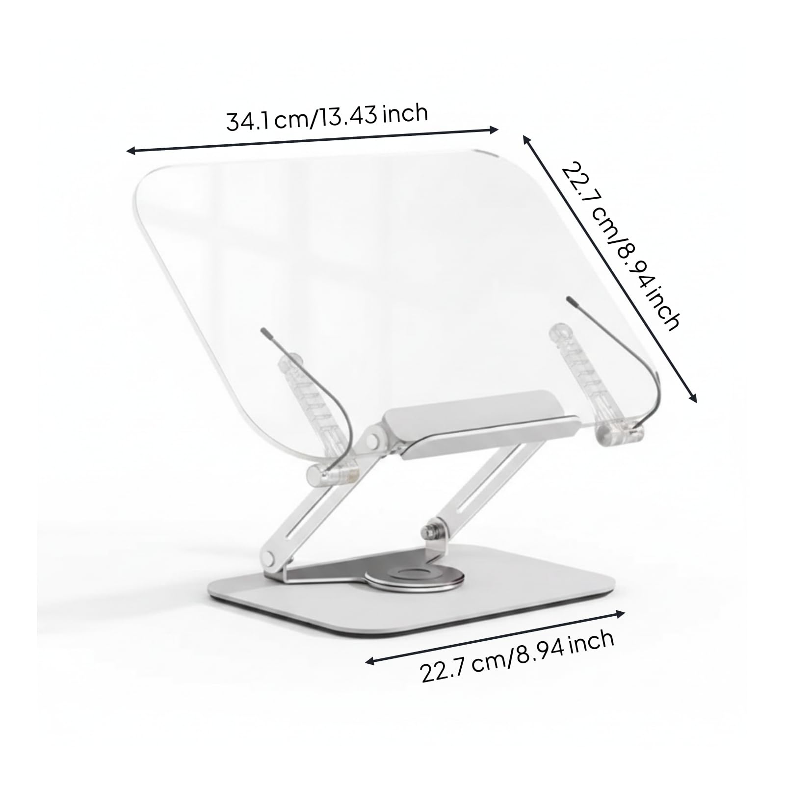 rockible Atril de Lectura Acrílico Soporte para Libros Portadocumentos Portátil Panel Claro con Soportes Laterales y Pinzas de, Soporte De Lectura De Acrílico Con Rotación De 360 Grados