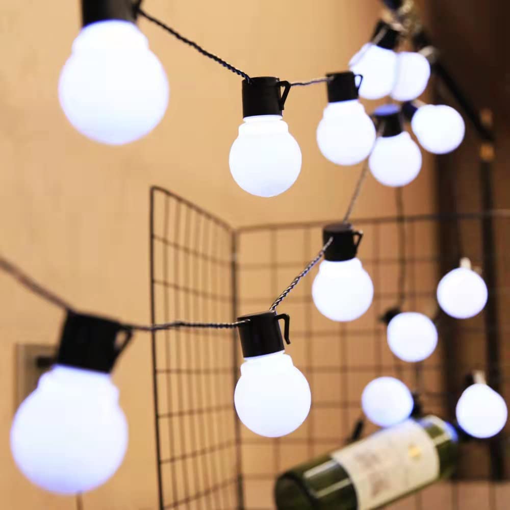 6M 40LED Fairy Light,USB o batería LED Frosted Bulb String Lights,para Yard Home Wedding Parties Christams (batería, Blanco)