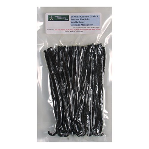 Vanilla Products USA 25 Madagascar Bourbon Planifolia Grade A Gourmet Vanilla Beans 6~7"