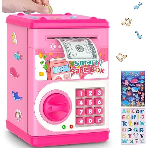 PhilaeEC Pink Piggy Bank for Kids Cover
