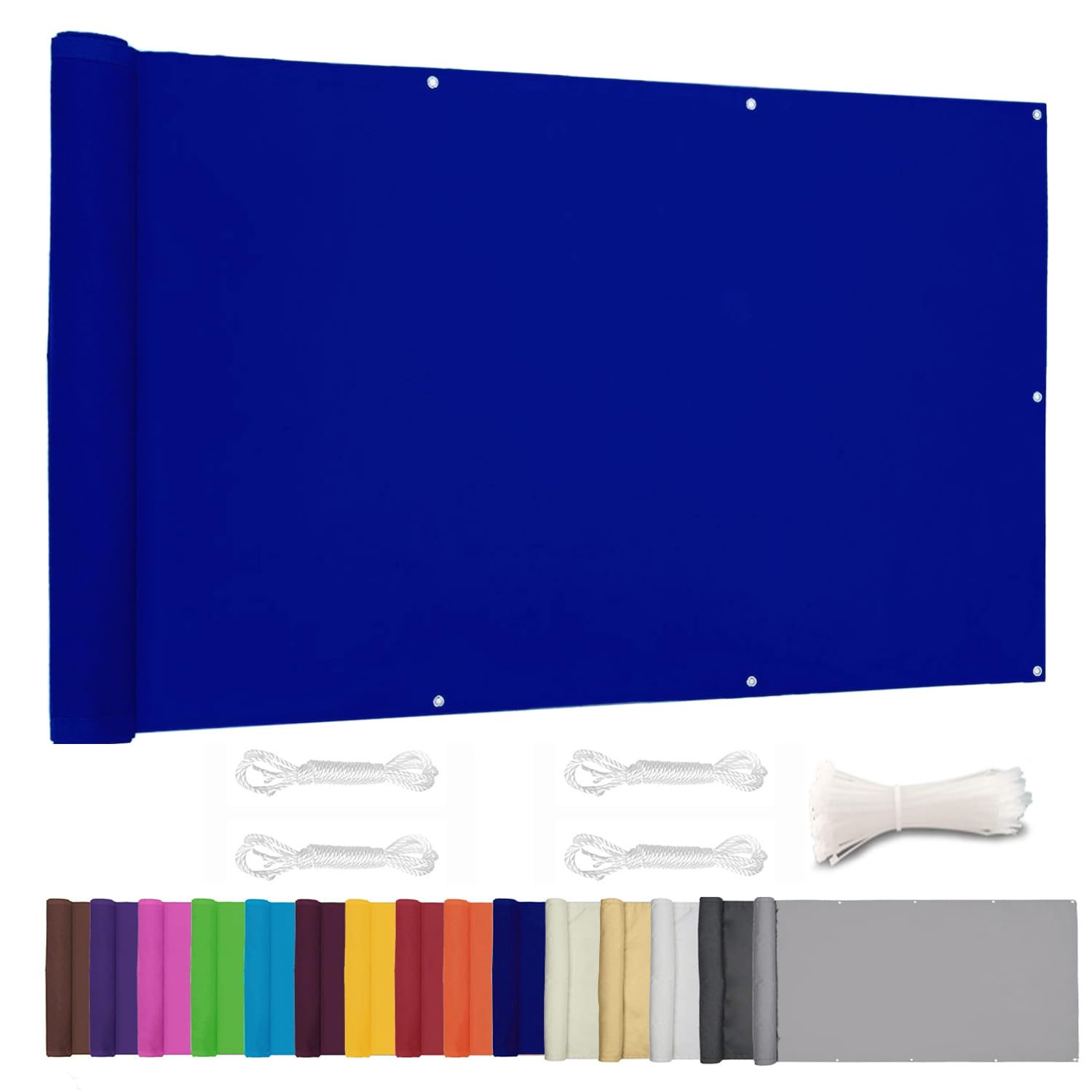 Lingle888 Balcony Privacy Screen for Backyard Deck Patio Balcony Fence Porch Sun Shade PVC UV Protection Sun Wind 8 Days Delivered 14 Colors 20 Sizes 420D(Sapphire,0.7x9m) — image 1