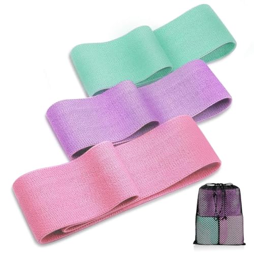 Resistance Bands Women (3 Pack), Exercise Bands Resistance with 3 Resistance Level and 3 Lengths, Premium Durable and Non-Slip Fabric, Loop Resistance Bands for Legs and Glutes,Pilates,Hip,Gym