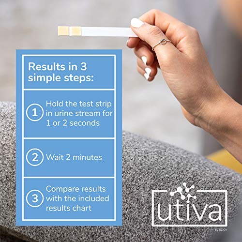 Utiva Uti Home Test Strips To Detect A Uti At Home – 3 Individually Packaged Tests – Clinically Accurate Results In 2 Minutes – Tests Leukocytes And Nitrites Like In A Medical Clinic #TOP3