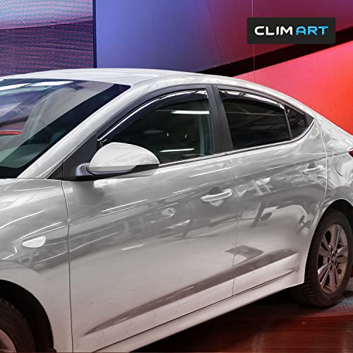 Image of CLIM ART in-Channel Incredibly Durable Rain Guards for Hyundai Elantra 2017-2020 Sedan, Original Window Deflectors, Vent Window Visors, Vent Deflector, 4 pcs. - 617040