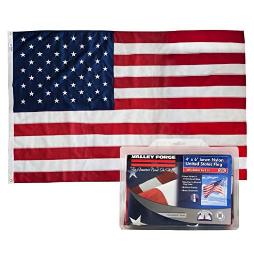 Valley Forge US4PN American Flag, 4'x6', Red,White,Blue