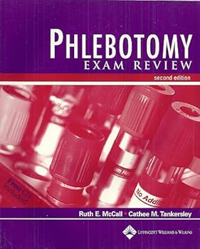 Paperback Phlebotomy Exam Review (Book with CD-ROM) Book