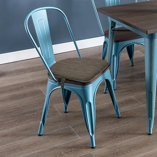 Image of baibu Set of 2 Memory Foam Dual-Layer Design Metal Dining Chair Pads Bar Stool Cushion with Ties for Metal Chairs or Bar Stools - 2 Cushions Only (Brown, 14 inch (35cm) 2PC)