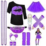 Vivid et Accrocheur: Les accessoires robe année 80 sont colorés, vous permettant de vous démarquer de la foule, très adaptés pour les fêtes à thème, les bals ou toute autre activité de style rétro. Annee 80 femme convient à la plupart des gens, avec des couleurs vives, c'est un vêtement bien adapté pour les fêtes à thème.