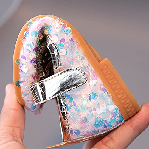 EnJoCho Baby Casual Shoes Summer Autumn Fashion Cute Girls Casual Shoes Colorful Sequins Shiny Rhinestone (White, 5-5.5 Years)4