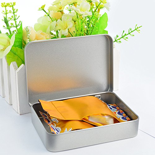 Wobe 12 BOX 12Pcs Metal Rectangular Empty Hinged Tins Box Containers 4.5X3.3X0.9 In thumb #6